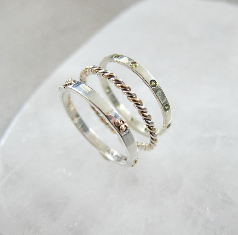 silver stack rings